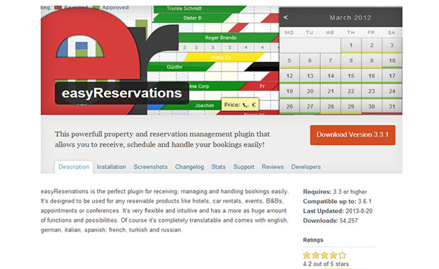 Easy reservations -WordPress Booking Plugin